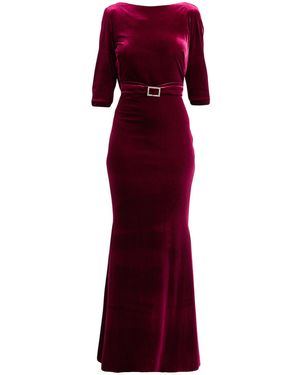ATELIER LEGORA Burgundy Maxi Dress Polyester, Elastane - Red
