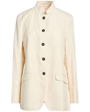 Massimo Alba Cream Jacket Cotton, Linen - Natural