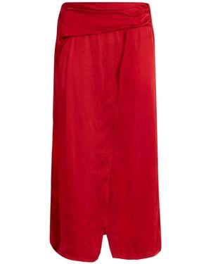 Manila Grace Midi Skirt Viscose - Red