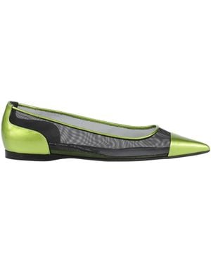 Sergio Rossi Lime Ballet Flats Textile Fibres - Green