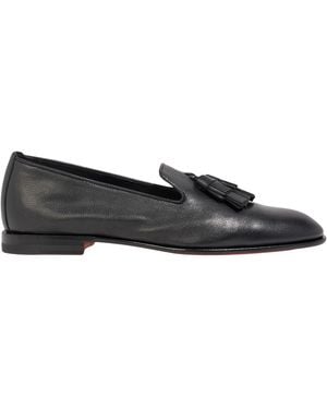 Santoni Loafers Leather - Black