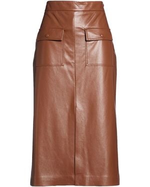 MSGM Midi Skirt Polyester, Polyurethane - Brown