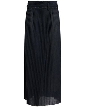 Giorgio Armani Charcoal Maxi Skirt Virgin Wool, Polyester - Black