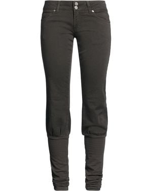 Manila Grace Dark Pants Cotton, Elastane - Black
