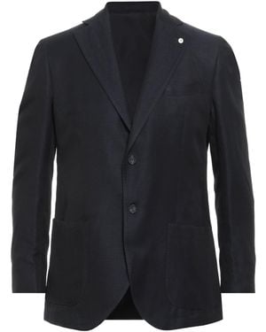 L.B.M. 1911 Midnight Blazer Cotton, Linen - Blue