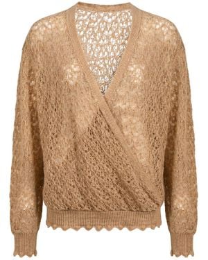 Twinset Sand Sweater Polyamide, Mohair Wool, Wool - Brown