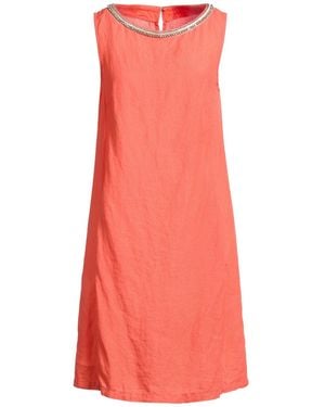 120% Lino Mini Dress Linen - Pink