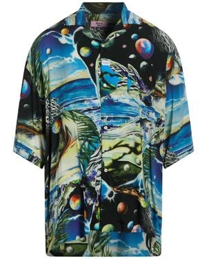 Martine Rose Shirt Viscose - Blue