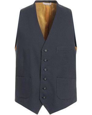 Manuel Ritz Tailored Vest Cotton, Elastane - Blue