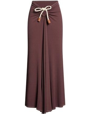 Erika Cavallini Semi Couture Chocolate Maxi Skirt Acetate, Polyamide, Elastane - Purple