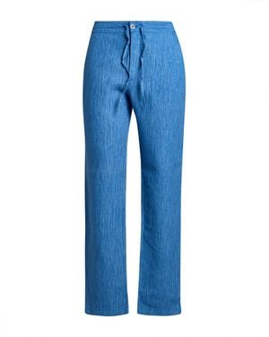 120% Lino Pantalone - Blu