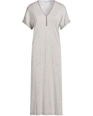 Brunello Cucinelli Midi Dress Cashmere, Silk, Brass - White