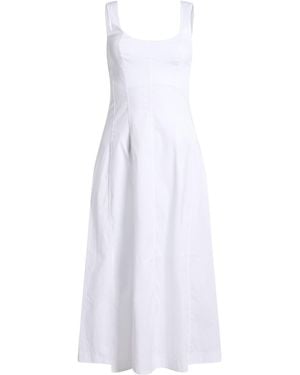 Patrizia Pepe Midi Dress Cotton, Polyamide, Elastane - White