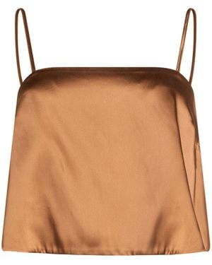 Erika Cavallini Semi Couture Top Acetate, Viscose - Brown