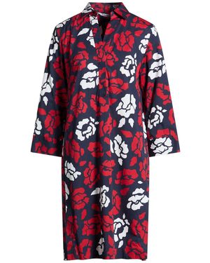 Caliban Midi Dress Cotton, Elastane - Red