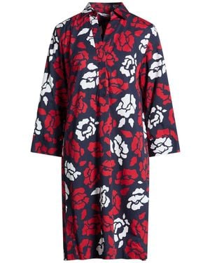 Caliban Midi Dress Cotton, Elastane - Red