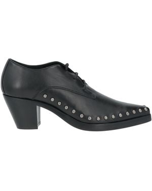 High Lace-Up Shoes Leather - Black