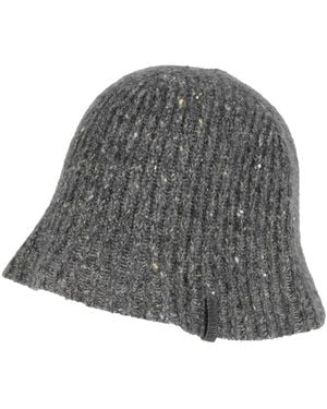 Brunello Cucinelli Charcoal Hat Synthetic Fibers, Wool, Mohair Wool, Cotton, Cashmere - Gray