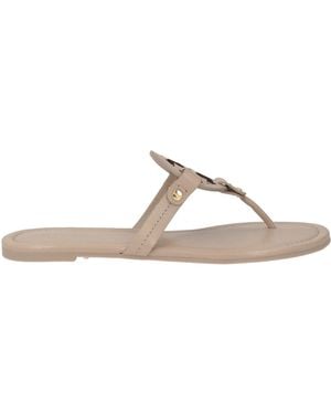 Tory Burch Taupe Thong Sandal Leather - Natural