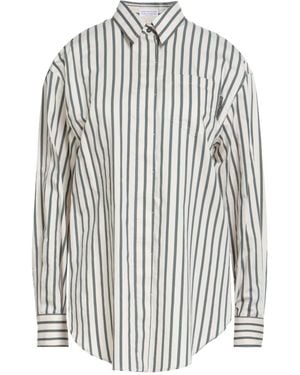 Brunello Cucinelli Ivory Shirt Cotton, Silk, Brass - White
