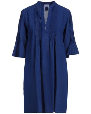 120% Lino Minivestido - Azul