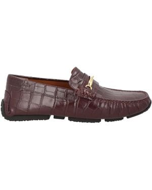 Bally Burgundy Loafers Calfskin - Brown