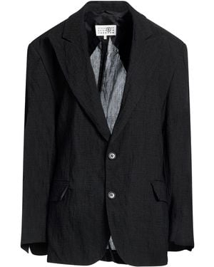 MM6 by Maison Margiela Blazer Virgin Wool, Metallic Fibre - Black