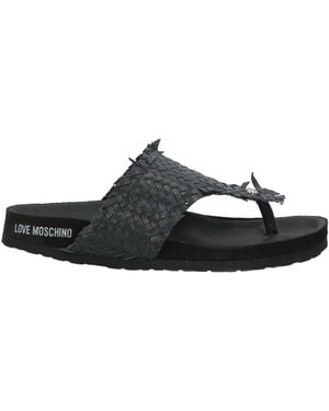Love Moschino Thong Sandal Leather - Black