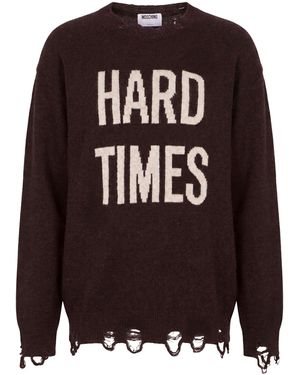 Moschino Dark Jumper Virgin Wool - Brown