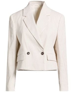 Brunello Cucinelli Ivory Blazer Linen, Cotton, Elastane, Brass - Natural