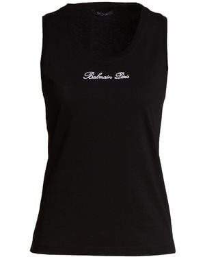 Balmain Camiseta De Tirantes - Negro