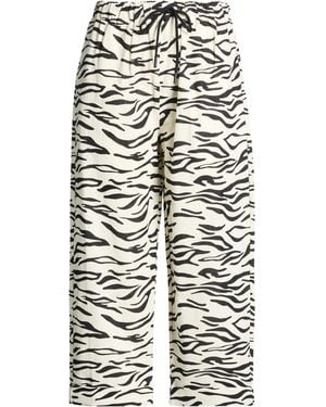 SOLOTRE Cream Pants Linen, Cotton - White