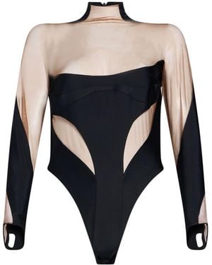 Mugler Bodysuit Polyamide, Elastane - Black