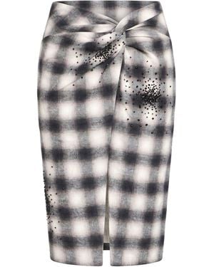 DES_PHEMMES Midi Skirt Cotton - Gray