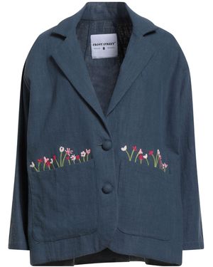 FRONT STREET 8 Slate Blazer Linen - Blue