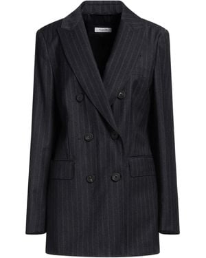 Peserico Charcoal Blazer Virgin Wool - Black