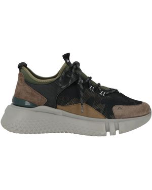 Ambitious Khaki Sneakers Leather, Textile Fibers - Black
