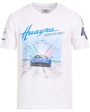 Aeronautica Militare Pagani Huayra Tricolore T-Shirt Cotton, Elastane - Blue