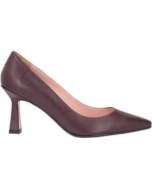Anna F. Burgundy Pumps Leather - Purple