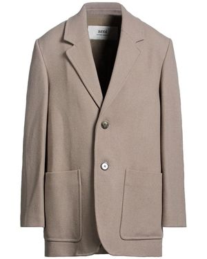 Ami Paris Coat Virgin Wool, Polyamide - Brown