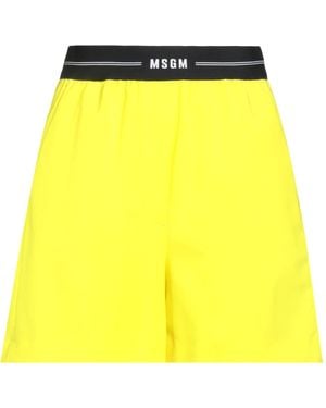 MSGM Shorts & Bermuda Shorts Virgin Wool, Elastane - Yellow