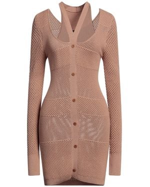 ANDREADAMO Mini Dress Viscose, Polyester, Polyamide, Elastane - Brown