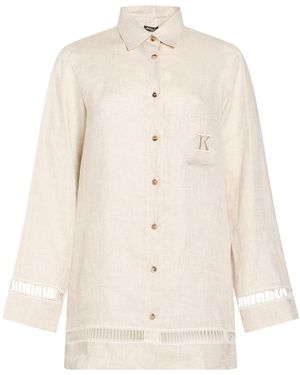 Kiton Shirt Linen, Cotton, Silk - Natural
