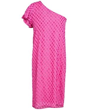 L'Autre Chose Fuchsia Midi Dress Viscose, Metal Fiber - Pink