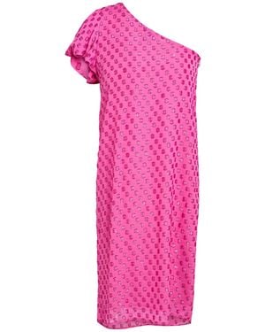 L'Autre Chose Fuchsia Midi Dress Viscose, Metallic Fiber - Pink