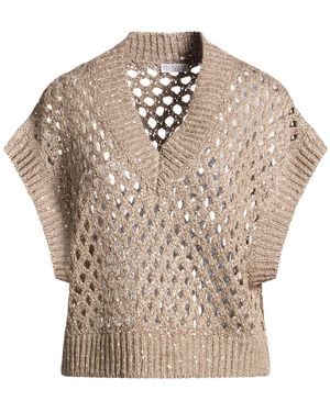 Brunello Cucinelli Jumper Silk, Linen, Polyamide, Polyester - Natural