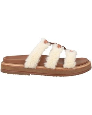 Celine Sandals Calfskin, Shearling - Brown