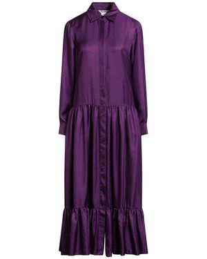 Max Mara Plum Midi Dress Silk - Purple