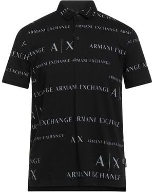 ARMANI EXCHANGE Polo Shirts - Black