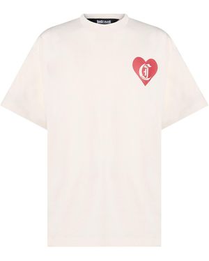 Just Cavalli Cream T-Shirt Cotton - White